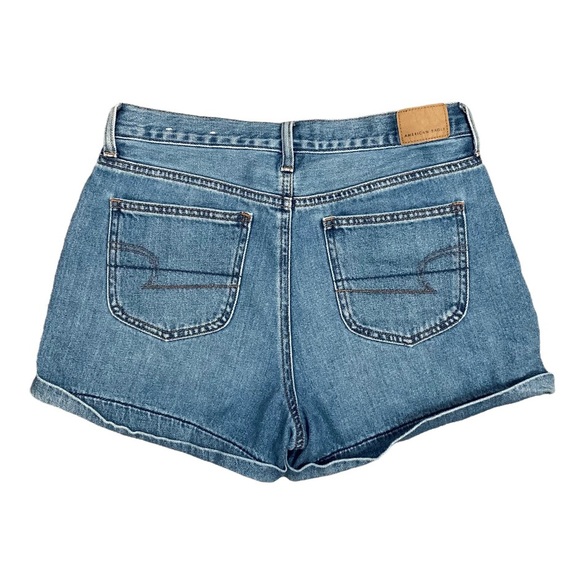 ❌ SOLD ❌ American Eagle Mom Jean Shorts High Rise Medium Wash Cuff Denim Size 8 - Picture 5 of 8
